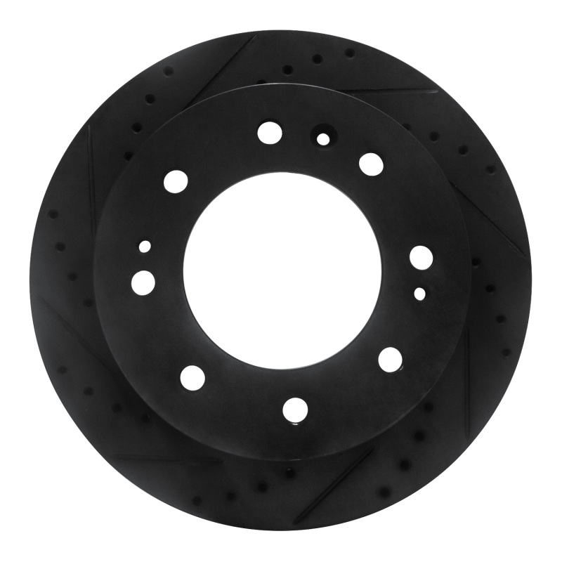 Chevrolet Suburban 3500 HD Brake Rotor (1) - Front Left - R1 Concepts - Drilled & Slotted - Black - `11-`25